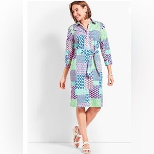 Talbot ISLAND PATCHWORK BELTED SHIRTDRESS size 12